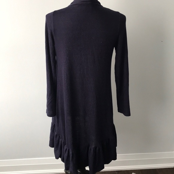 Ruffle bottom navy cardigan - Picture 2 of 3